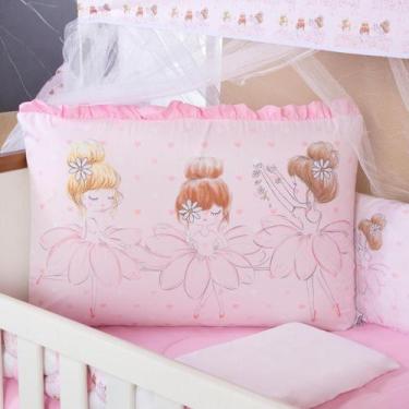 Imagem de Kit Berço Americano 13 pcs para Bebê Menina Bailarina - Lella Baby Enx