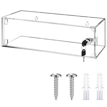 Imagem de Wonderjune Caixa de bloqueio de remédios para geladeira com chaves e ferragens de montagem, caixa de remédios com trava de parede de acrílico, kit de primeiros socorros para uso doméstico em