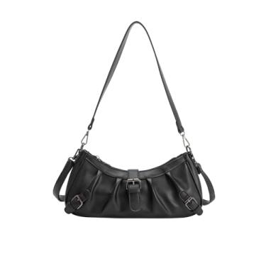 Imagem de Lenna's Bolsa Transversal e de Ombro Feminina Bolsa Cargo Fashion com Fivelas Preta