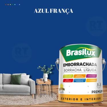 Imagem de Tinta Borracha Líquida Cor Azul Para Parede 3,2l Acrílica Lavável Anti