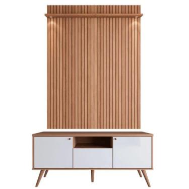 Imagem de Painel jequitiba ripado 3d bancada Alemanha jequitiba/off white - CASA