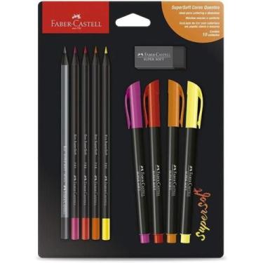 Imagem de Kit Lettering Supersoft Faber-Castell, Tons Quentes