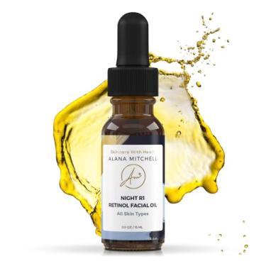 Imagem de Alana Mitchell Sérum de retinol para cuidados com a pele – Soro facial noturno para o rosto, antienvelhecimento para reduzir manchas escuras, rugas e linhas finas – Óleo facial 100% natural – Óleo