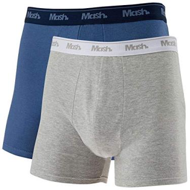 Imagem de Kit 2 Cuecas Boxer, Mash, Masculino, Azul/Cinza, M