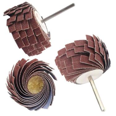 Imagem de Kit 3 Disco Flap Roda De Lixa Grão 80 320 600 Micro Retífica