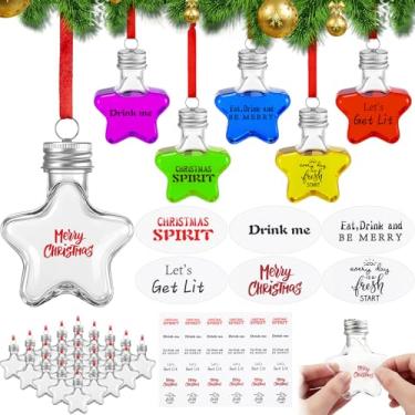 Imagem de Baquler 30 peças de bolas de bebida de Natal, enfeite de vidro de plástico, enchimento, enfeites de árvore de Natal, lâmpadas transparentes para decoração de festas de fim de ano, ambientes internos e