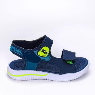 Imagem de Sandália Infantil Masculina Kidy Flex Marinho Neon
