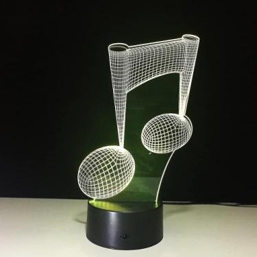 Imagem de Music Note 3d Night Light 7 Mudança de Cor Led Lamp Musical N - HUOGUO