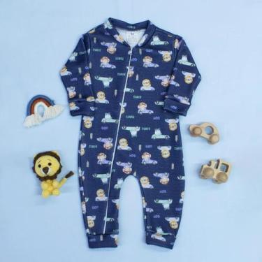 Imagem de Macacão de Soft Bebê com Zíper Gola a Pé Facilita Trocas e Mantém Quen