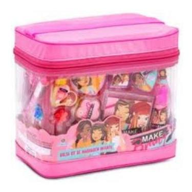 Imagem de Kit Maquiagem Infantil Bolsa Maleta Sombra - Batons - Gloss - Polibrin