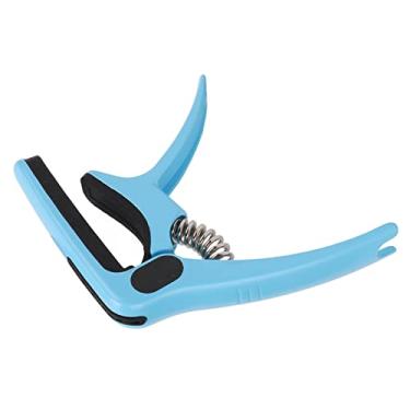 Imagem de RiToEasysports Capo de Guitarra de Metal de Com Suporte de Palheta e Estofamento Macio - Ideal para Baixo Acústico Elétrico Ukulele Banjo (Macaron-azul)