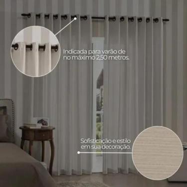 Imagem de Cortina Sala Quarto 3,60x2,50m Rústica Pantex Bella Janela, Natural