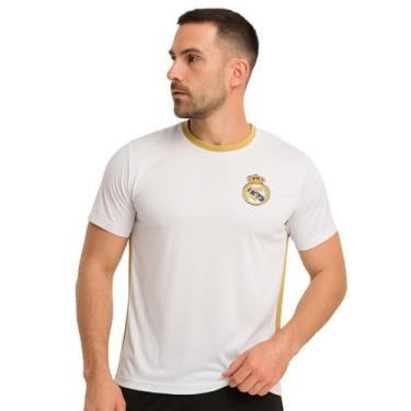 Imagem de Camisa Real Madrid Masculina Branco/Dourado Balboa, Branco, Dourado, P