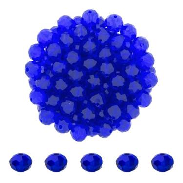 Imagem de Mandala Crafts Contas de cristal de briolette de tanzanita de 8 mm de profundidade – 400 contas de vidro facetadas para fabricação de joias, suprimentos de contas, artesanato DIY, pulseiras, colares