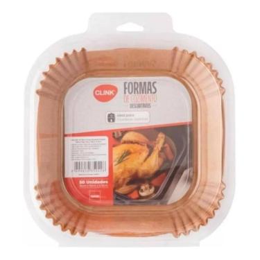 Imagem de 50 Uni Forma Airfrye Forro Papel Descartável 26 Cm Quadrado