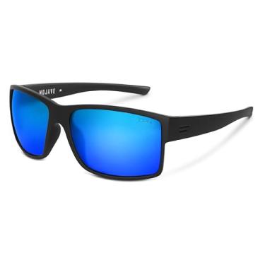 Imagem de TOROE Óculos de sol preto fosco TR90 MOJAVE com armação de lentes polarizadas de policarbonato, Preto fosco, 66mm