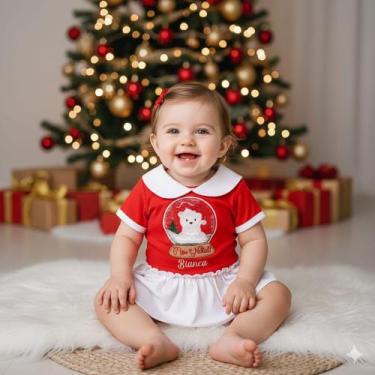 Imagem de Body de bebê personalizado de Natal com saia - Natália Araujo HD, Ursi