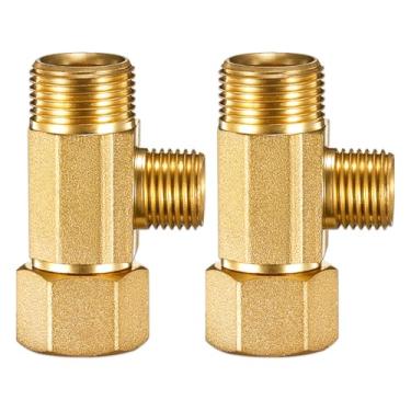 Imagem de Divisor adaptador de linha de água de latão para geladeira (2 peças)