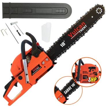 Imagem de Motosserra Profissional Vulcan Vsl550 à Gasolina 2t 55cc 4hp 11.000rpm Com Ponta Rolante 18"