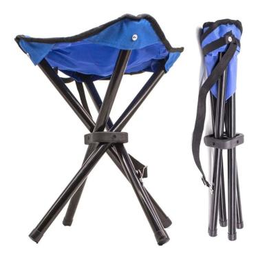 Imagem de Banqueta Banco Tripé Dobrável Camping Praia Pesca Resistente