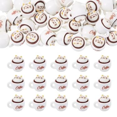 Imagem de Spritewelry Berloques de café de resina 3D fofo imitação de bebida, mini minúsculos pingentes de cappuccino de café para fazer joias, colar faça você mesmo, brinco, pulseira, chaveiro, artesanato