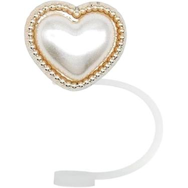 Imagem de Capa de canudo para copo Stanley, botões de pérola de silicone, tampas de canudo à prova de poeira, tampas de palha de silicone para copo Stanley, capas e tampas reutilizáveis para canudos de 8 a 10