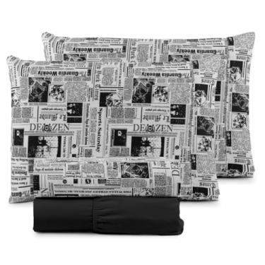 Imagem de Conjunto de lençóis algodão impresso casal rainha 4 peças(JORNAL)