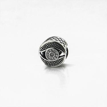 Imagem de Berloque Bali Espaçador Olho Grego Cravejado Zircônias Cristal