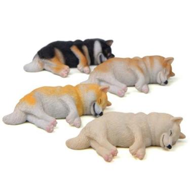 Imagem de Conjunto de estátuas de jardim Sleeping Shiba Inu e Husky Resin - yiwe