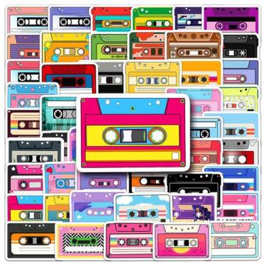 Imagem de Pacote de adesivos Retro Radio, 50 unidades de vinil impermeável para 