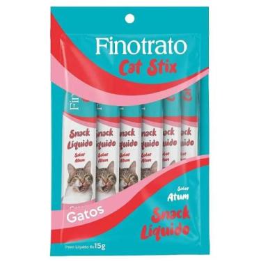 Imagem de Finotrato Cat Stix Combo Com 6 unidades de 15g Sabor Atum Snack Líquid
