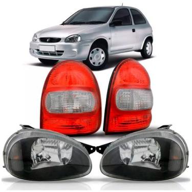 Imagem de Kit farol e lanterna corsa wind 1994 a 2003 mascara negra - VIC, Direi
