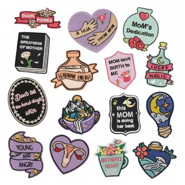 Imagem de Adesivos feministas, coleção de designs bordados, 15 peças