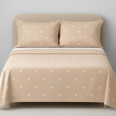 Imagem de Jogo de Lençol Queen 4 Peças, Percal 180 Fios, 100% Algodão, com Elástico 40cm, Lençol Superior 250x240cm, Lençol Box 200x160cm, 2 Fronhas (Fendi)