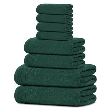 Imagem de Tens Towels Conjunto de 8 toalhas de banho, 2 toalhas de banho extra grandes, 2 toalhas de mão, 4 toalhas, 100% algodão, peso mais leve, mais rápido de secar, super absorvente, conjunto de toalhas de