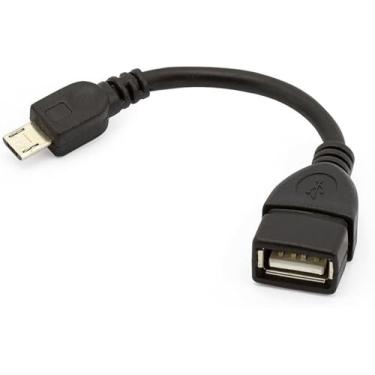 Imagem de Adaptador OTG Micro USB para Celular e Pendrive, Compatível com V8, Preto, Conexão de Dispositivos Eletrônicos