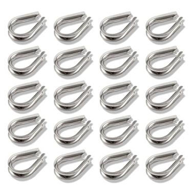 Imagem de 20 peças Dedal de aço inoxidável M6 304 de diâmetro de 1/4 polegada de diâmetro Dedais de corda de fio de 6 mm Dedais de 6 mm Rigging Grampos de cabo resistentes Variedade