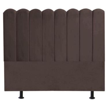 Imagem de Cabeceira Nuvem Cama Box Casal 140 Cm Alanis Suede Marrom
