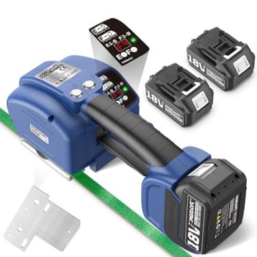 Imagem de SWANSOFT Ferramenta de cintagem elétrica para fita PP/PET de 14-16 mm com display digital, bateria de 2 x 5000 mAh, ferramenta de embalagem automática para caixas e paletes