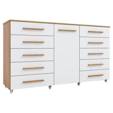 Imagem de Cômoda Multiuso 10 Gavetas 1 Porta Ferrari com Rodízios - BATROL IND E