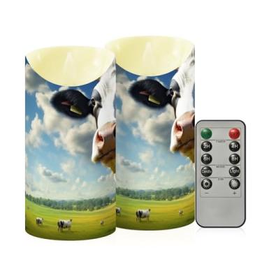 Imagem de Wassud Velas de flor (4) velas sem chama com controle remoto, velas realistas cintilantes com temporizador, velas decorativas para Natal, casamento, festa, decoração de casa média