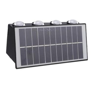 Imagem de Zhjvihx Luz de Parede LED Solar, 8 Contas de LED de Alto Brilho Arandela de Parede Solar Com IP65 à Prova D'água e Bateria de 1800mAh, para Pátio, Varanda, Jardim, Quintal, Cerca,