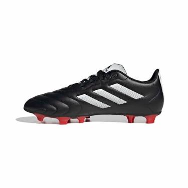Imagem de adidas Tênis de futebol unissex Goletto Firm Ground, Core preto/branco/vermelho, 14 Women/13 Men