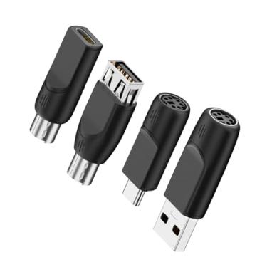Imagem de CY 4 peças/lote USB 2.0 Tipo-A Tipo-C USB-C para PS2 Teclado PS/2 Mouse Macho para Fêmea Adaptador Mini-Din 6Pin