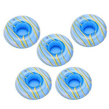 Imagem de Cryfokt 10 Peças de Suportes Infláveis ​​fofos para Bebidas Flutuantes para Festas na Piscina, Porta-copos Leves e Flutuantes para Festas na Piscina, Feitos de PVC Durável, Adequados para 6 Anos de