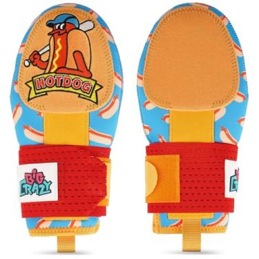 Imagem de Big Crazy Luva deslizante para jovens e adultos, luva deslizante de softbol de beisebol, acessórios de beisebol e equipamento de proteção flexível, durável, ambidestro (cachorro-quente para jovens)