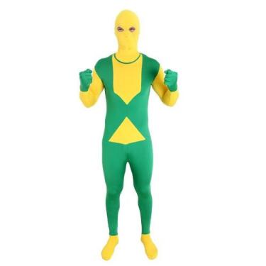 Imagem de Fantasia Brasil Adulto Morphsuit Verde e Amarelo Patriota, Unica, G