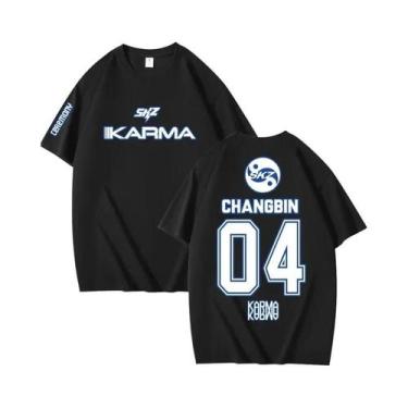 Imagem de Camiseta Unissex Vintage KPOP KARMA De Manga Curta Com Gráficos Estéti