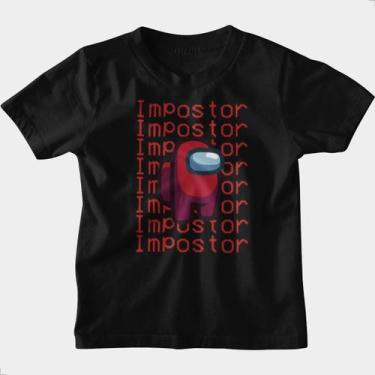 Imagem de Camiseta Infantil Algodão Personalizada Among Us Impostor - Techmalhas