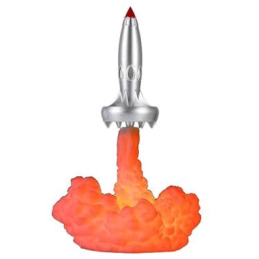 Imagem de Lâmpada de Escrivaninha Foguete 3D Printing Mesa Cabeceira Luz Noturna LED Quente USB Recarregável Decoração para Casa Presente Adultos